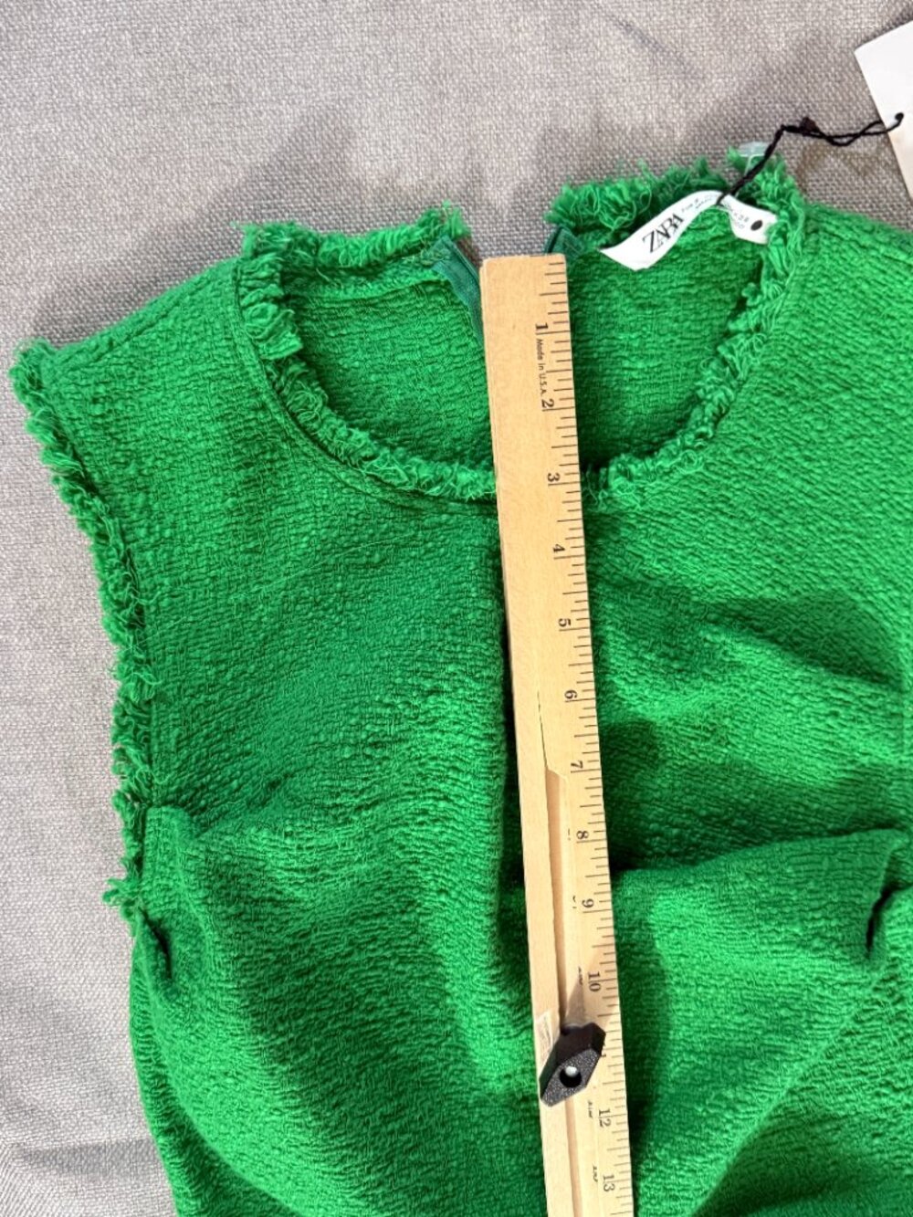 Zara Size Small Green Fitted Dress Two Side Slits (runs small) - Picture 3 of 13
